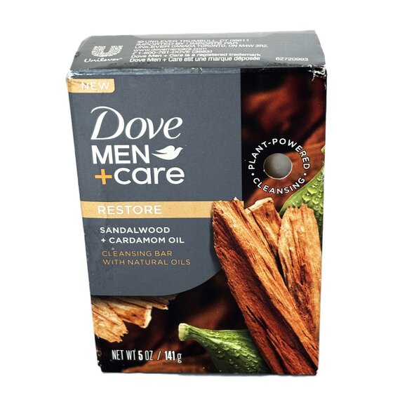 Dove Men + Care Restore Sandalwood Cardamom Oil Plant Based Bar Soap NWT - Picture 2 of 8